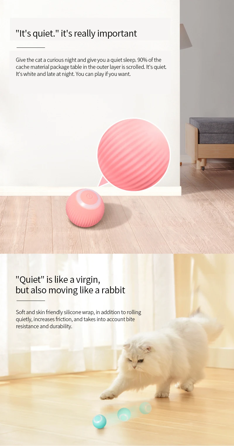 Description Picture 4 of itemSmart Cat Toys Electric Cat Ball Automatic Rolling Ball Cat Interactive Toys Pets Toy For Cats Indoor Playing Cat Accessories