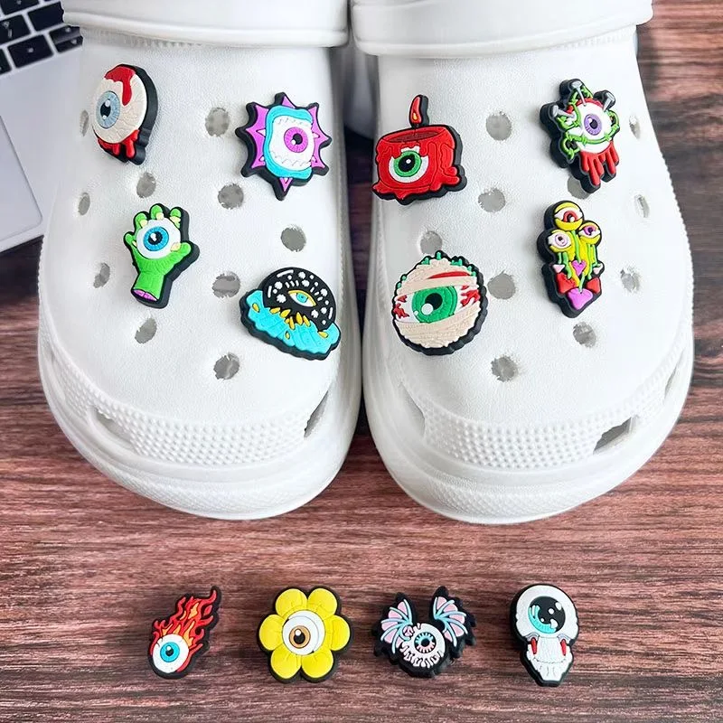 Description Picture 3 of itemSingle Sale New Arrival Devil's Eye Shoe Charms for Croc Sandals Accessories Decorations Kid's Adults Birthday Party Favor Gifts
