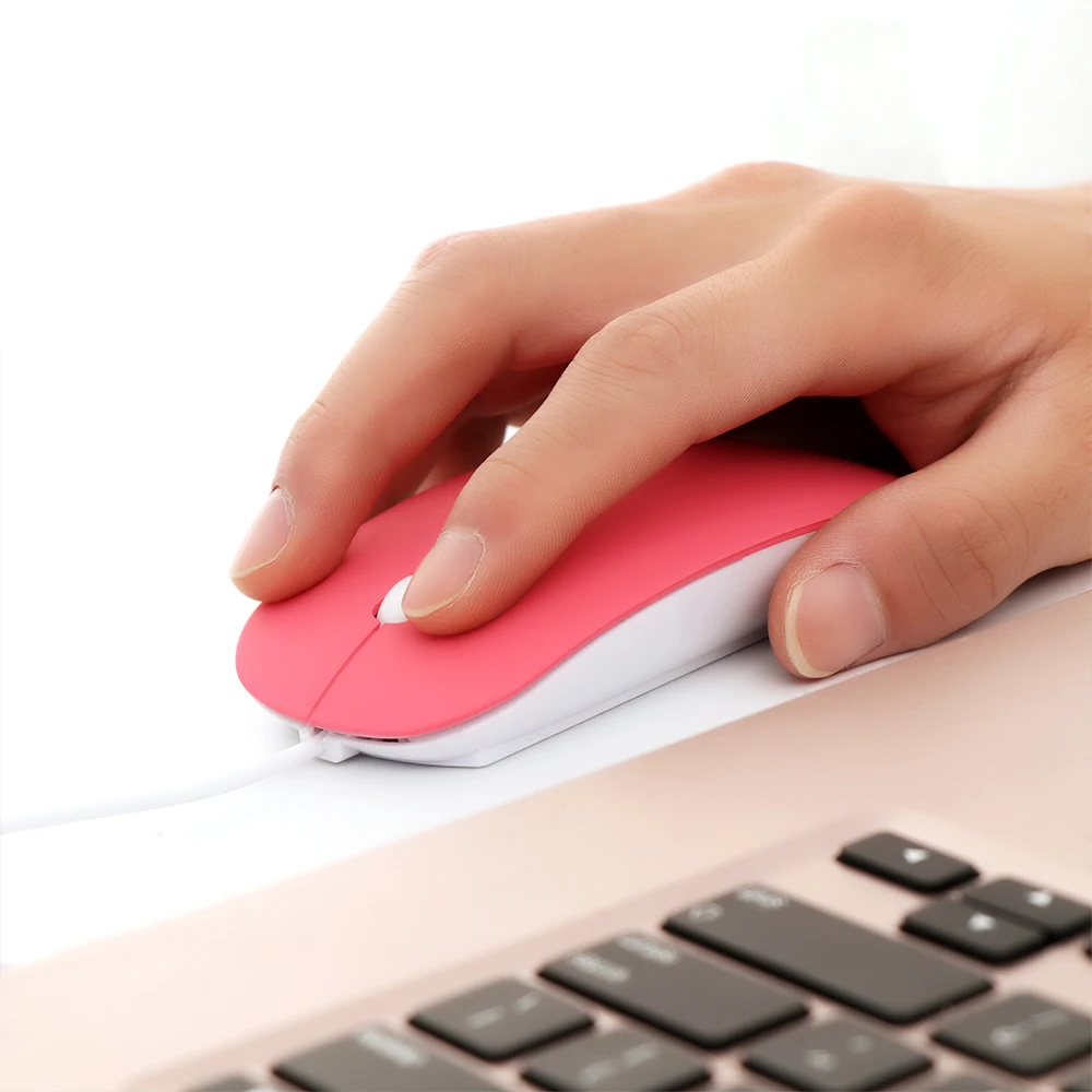 Description Picture 5 of item4 Colors Ultra Thin USB Wired Mouse 1600 DPI Mice Mute Button For Laptop PC Wired Mouse For MacBook Air Pro Computer Peripherals