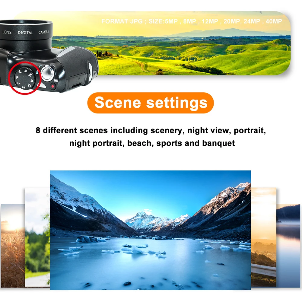 2022 48 Million Pixel Digitial Camera 2.7K HD Mirrorless Digital Camera WIFI Camera for Kids Girls Gift Max 128g Video Camera