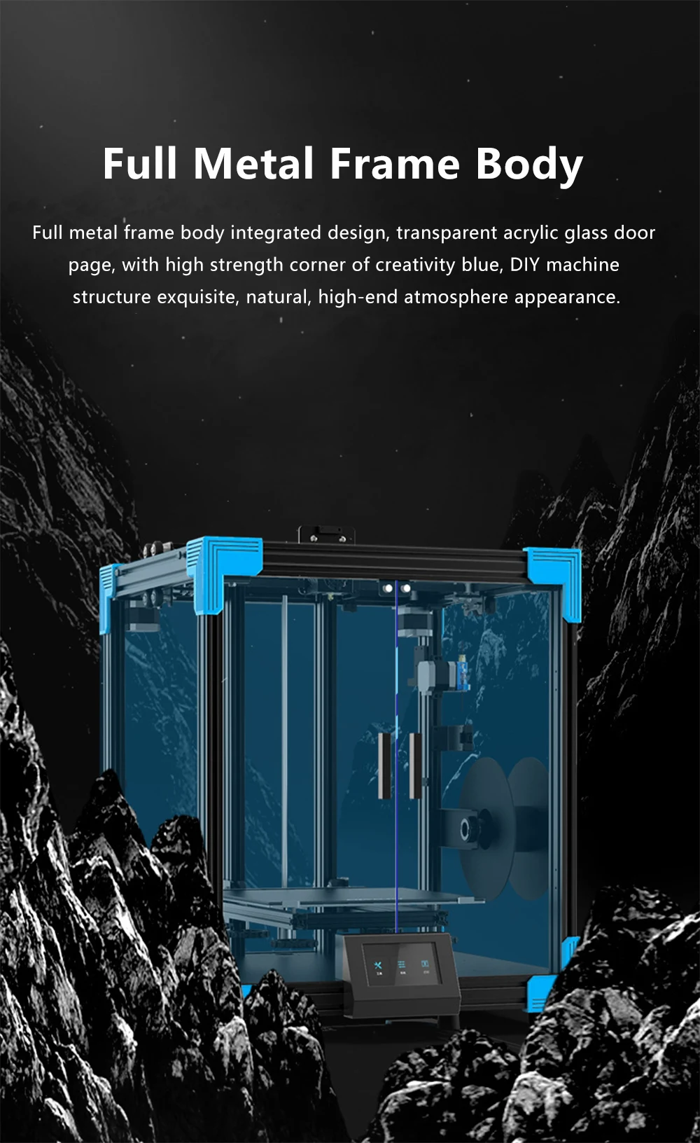 Description Picture 5 of item4.3 inch Touch screen Fast Printing Speed and High Presicion 3D Printer Core XY Direct Drive Extruder 250*250*400mm 3d Machine