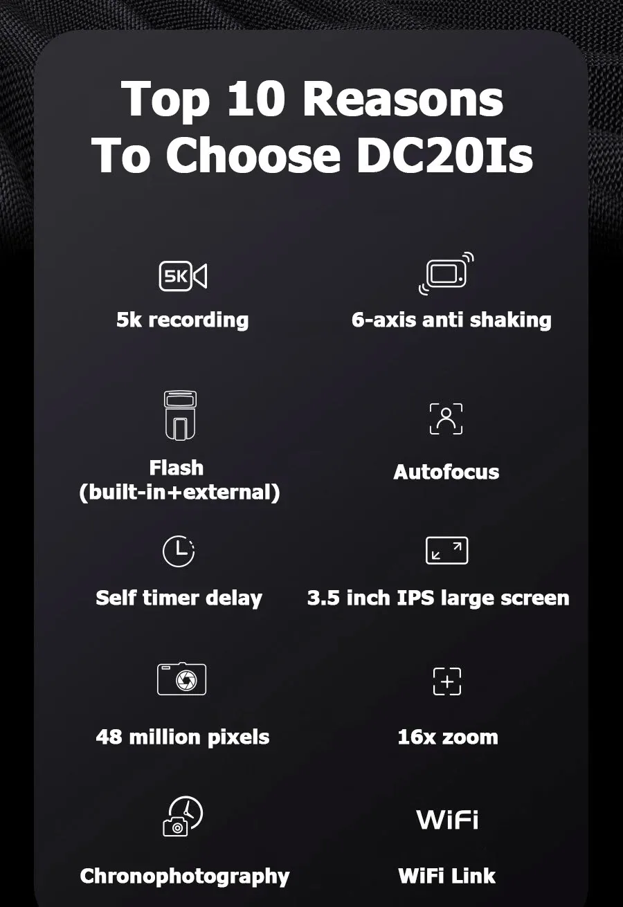 Description Picture 2 of item5K Shooting Micro DSLR Camera, High-Definition Digital Camera, Electronic Flash Camera, Household Anti Shake Birthday Gift