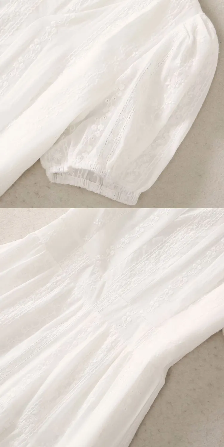 Description Picture 5 of itemFrench White Long Dress For Woman Summer Bohemia Slim Beach Maxi Dress Short Sleeve V Neck Elegant Female Dresses Office Holiday