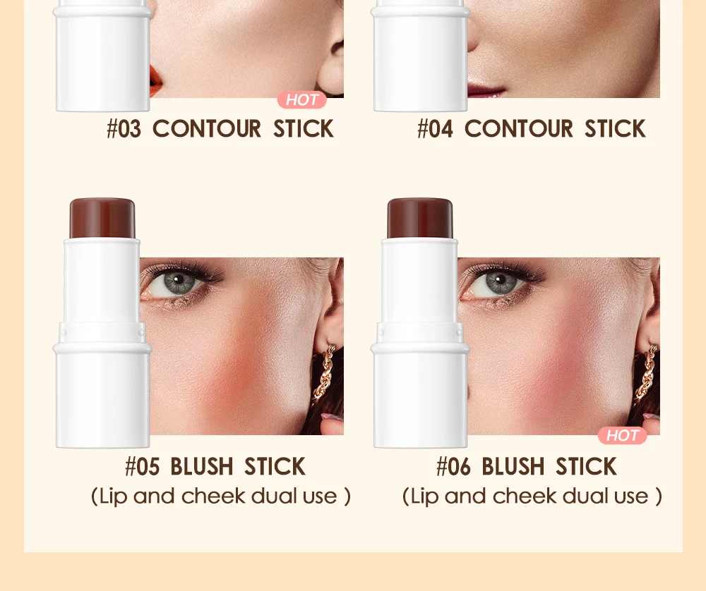 Description Picture 6 of itemQIBEST Highlighter Makeup Glitter Contouring Bronzer For Face  Blush Sticks Shimmer Powder Texture Illuminator Women Cosmetics