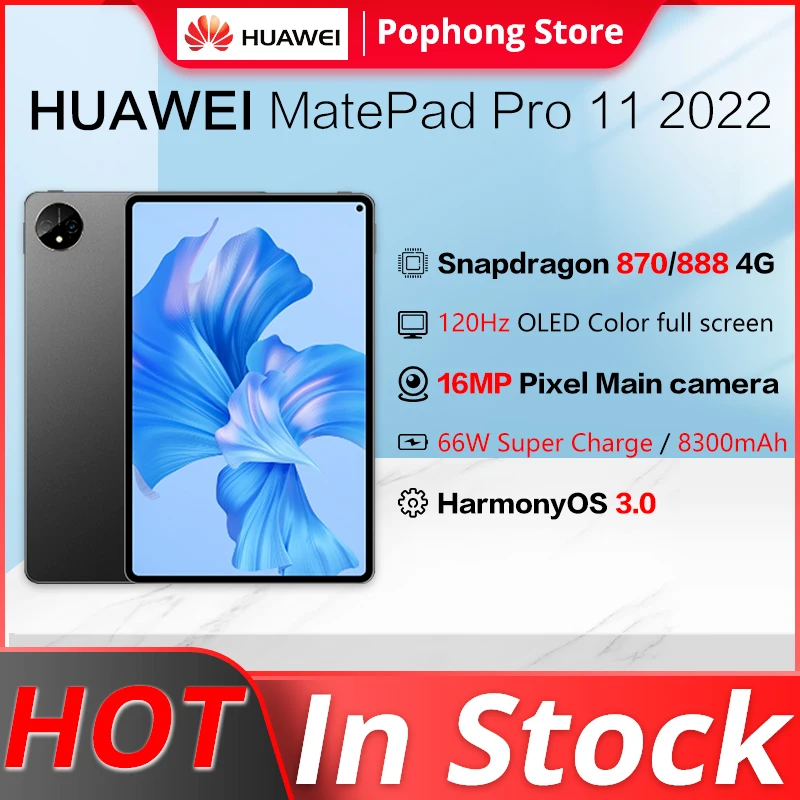 HUAWEI MatePad Pro 11 inch 2022 WIFI Tablet PC HarmonyOS 3 Snapdragon 870 & Snapdragon 888 Octa Core 66W SuperCharge 8300mAh