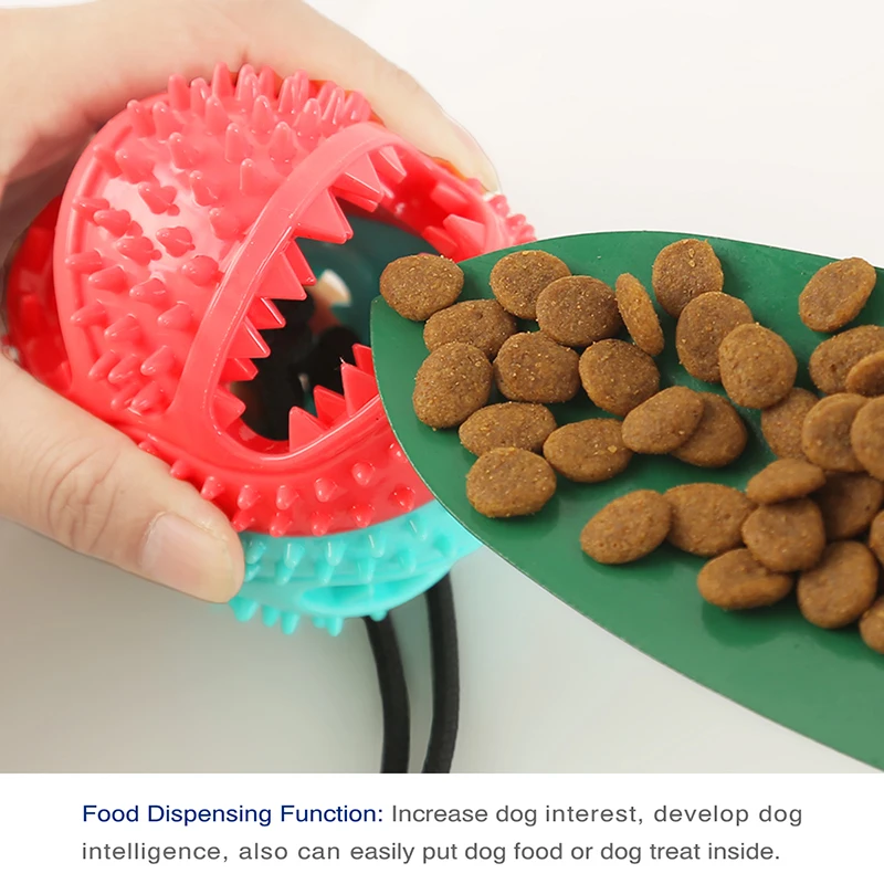 Dog Toys Silicon Suction Cup Tug Interactive Dog Ball Toys Slow Feeder Pet Chew Bite Tooth Cleaning Toothbrush Pet Food Toys