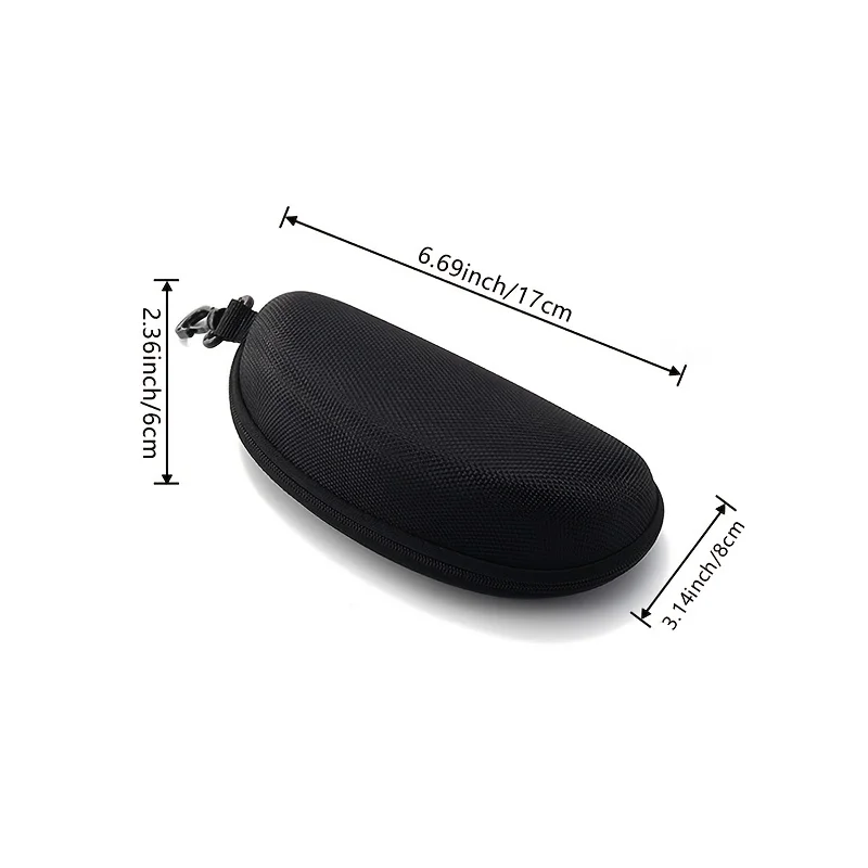 Description Picture 4 of itemPortable Zipper Carabiner Sunglasses Protector Box Hard Eye Glasses Case Travel Pack Glasses Case Eyewear Accessories With Hook