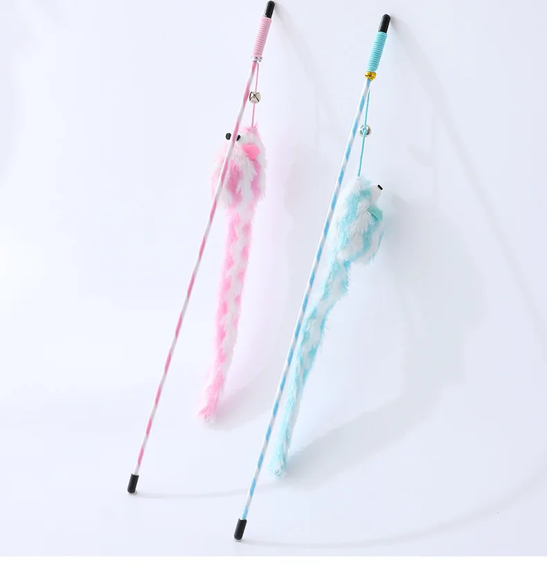Description Picture 5 of itemCat Toys Funny Cat Stick Bouncy Rod Bell Bait Cat Toy Plush Longtail Mouse Stripe Funny Cat Stick Pet Supplies Cat Accessories