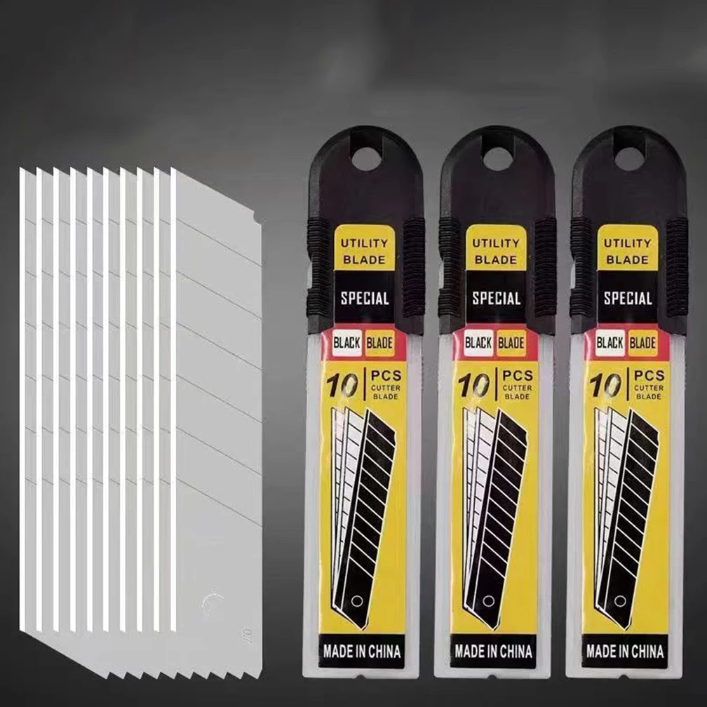 Description Picture 5 of item10PCS/1Box 25MM Knife Blade for Utility Knife Replacement Blade Home School Art Handicraft Paper Box Cutting Knifes Carbon Steel