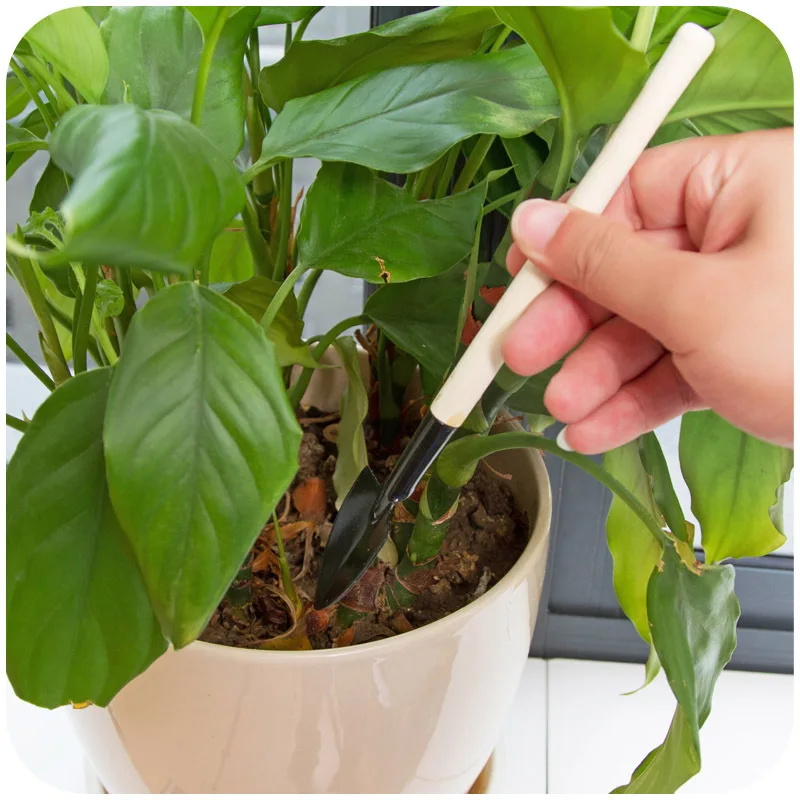 3 Piece Set Mini Gardening Potting Tools Wooden Handle Shovel Rake Spade Succulent Tranplanting Flowers Potted Plant Garden Tool