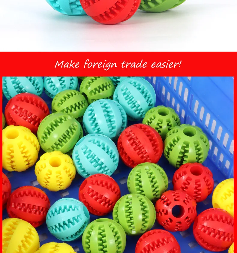 Description Picture 3 of itemNew Pet Dog Toy Interactive Rubber Balls for Small Large Dogs Puppy Cat Chewing Toys Pet Tooth Cleaning Indestructible Dog Ball