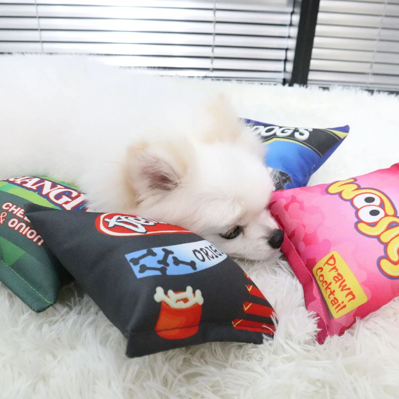 Description Picture 3 of itemCreative Squeaky Dog Toys Funny Crisps Small Medium Dogs Interactive Chew Toys Pets Sounding Paper Toy Accessories