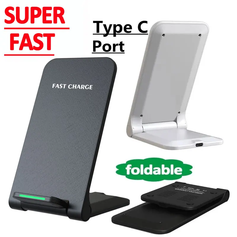 15W Foldable  Wireless Charger Stand Pad Fast Charging for iPhone 14 13 12 11 XS XR 8 Samsung S21 S20 S8 Huawei Qucik Charger