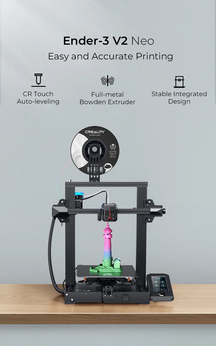 Description Picture 2 of itemCREALITY Ender-3 V2/Ender-3 V2 Neo 3D Printer 32-Bit Silent Mainboard CR-Touch Auto-leveling 4.3' Color Screen