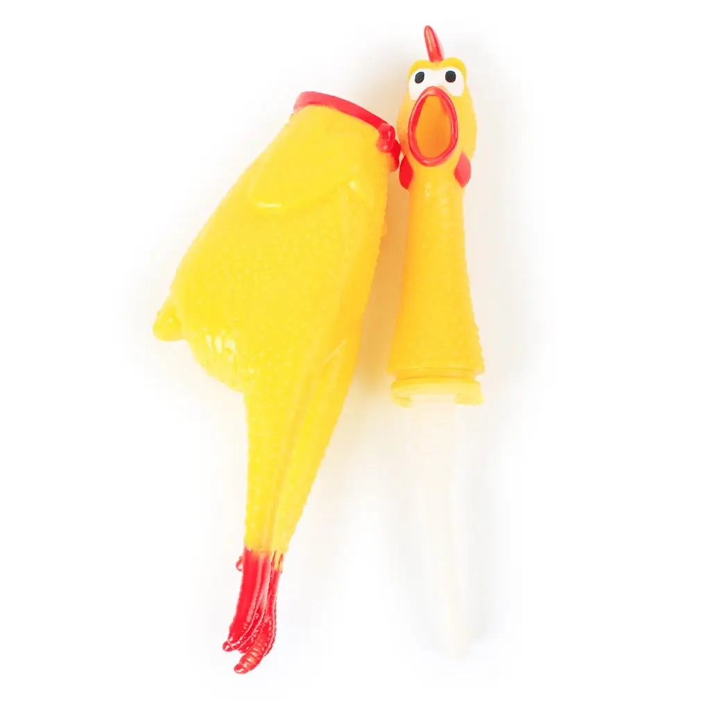 Description Picture 4 of itemScreaming Chicken Yellow Rubber Squaking Chicken Toy Novelty Durable Rubber Chicken Perfect Gift for Kids and Dogs Fast Delivery
