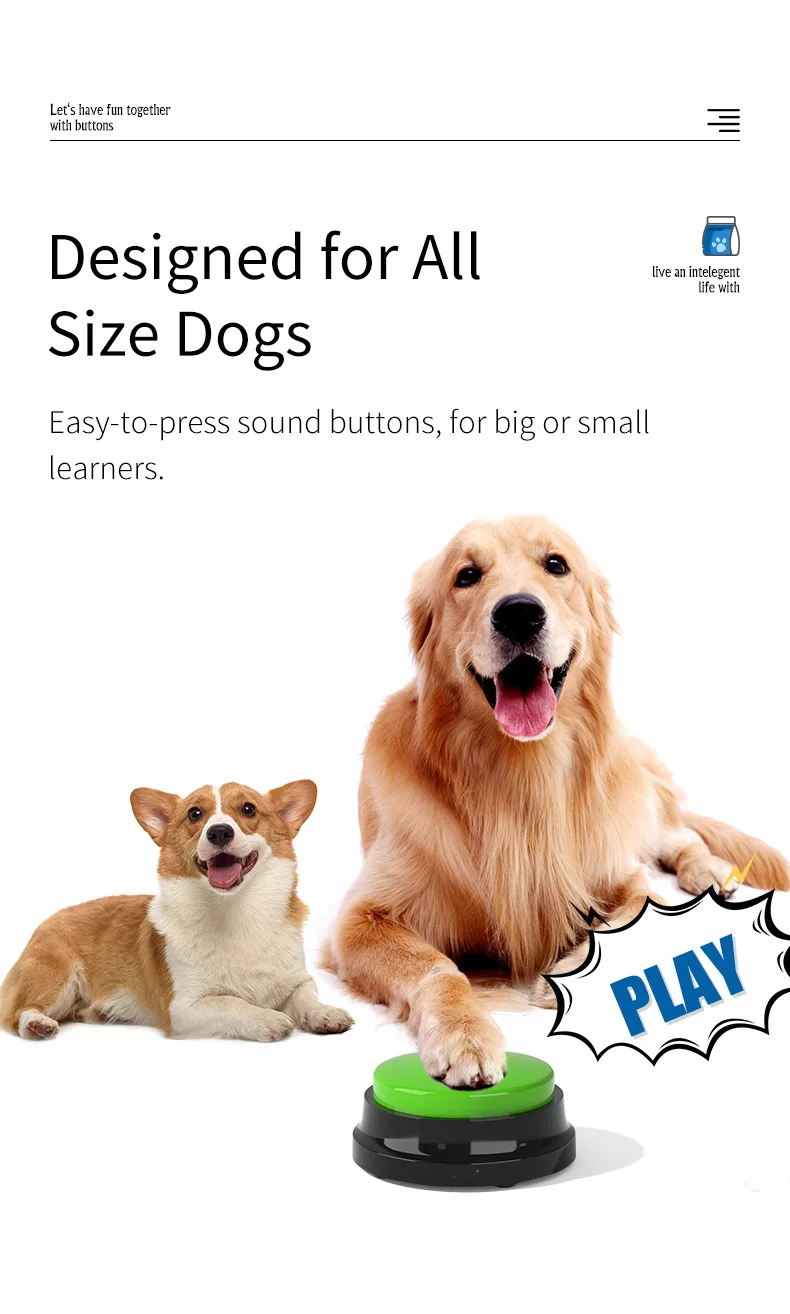 Description Picture 3 of itemRecordable Dog Training Buttons Pet Talking Toys Pet Interactive toys Speech Buttons Pet toys For Pet Interactive