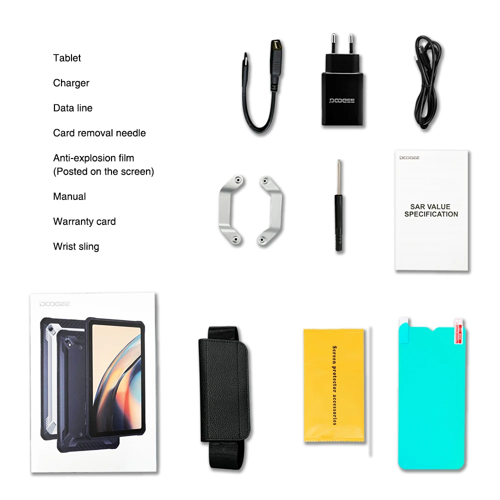 DOOGEE R10 Rugged Tablet 15GB 128GB Helio G99 Octa Core 20MP Camera Quad Speakers with Hi-Res 10800mAh