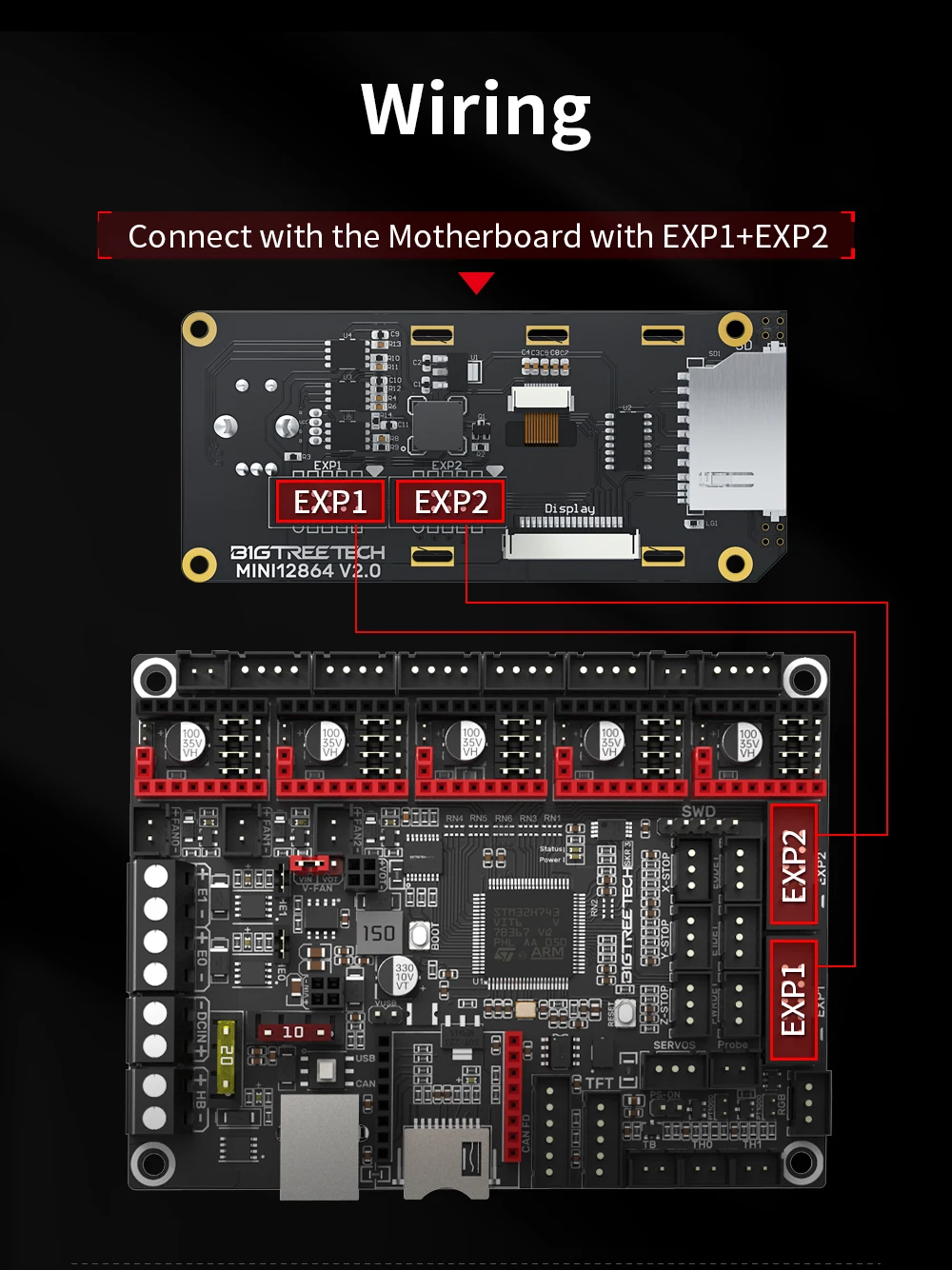 BIGTREETECH Mini 12864 V2.0 LCD Display Mini12864 Screen RGB Light 3D Printer Parts For SKR V1.4 Octopus V1.1 MKS GEN