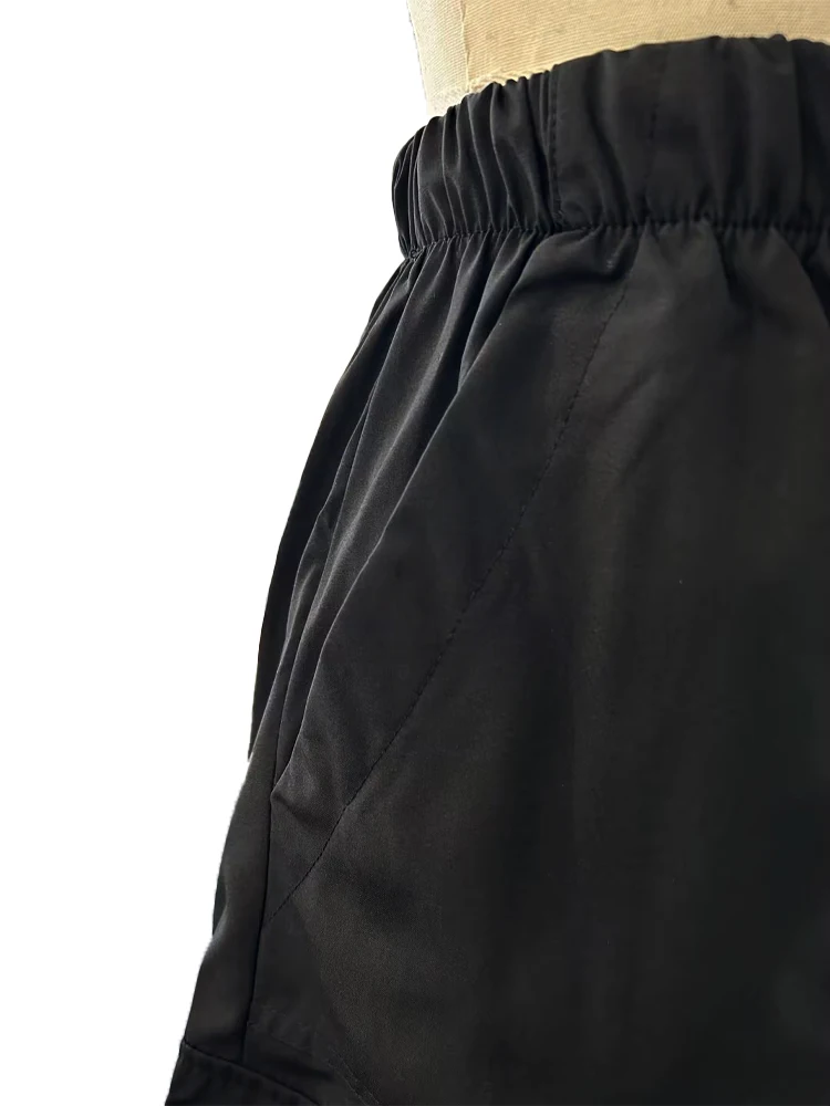 Description Picture 6 of item2023 Summer Elastic Waist Loose Casual Women Short Sets Pants Simple Drawstring Pockets Homewear Shorts Women Ladies Pant