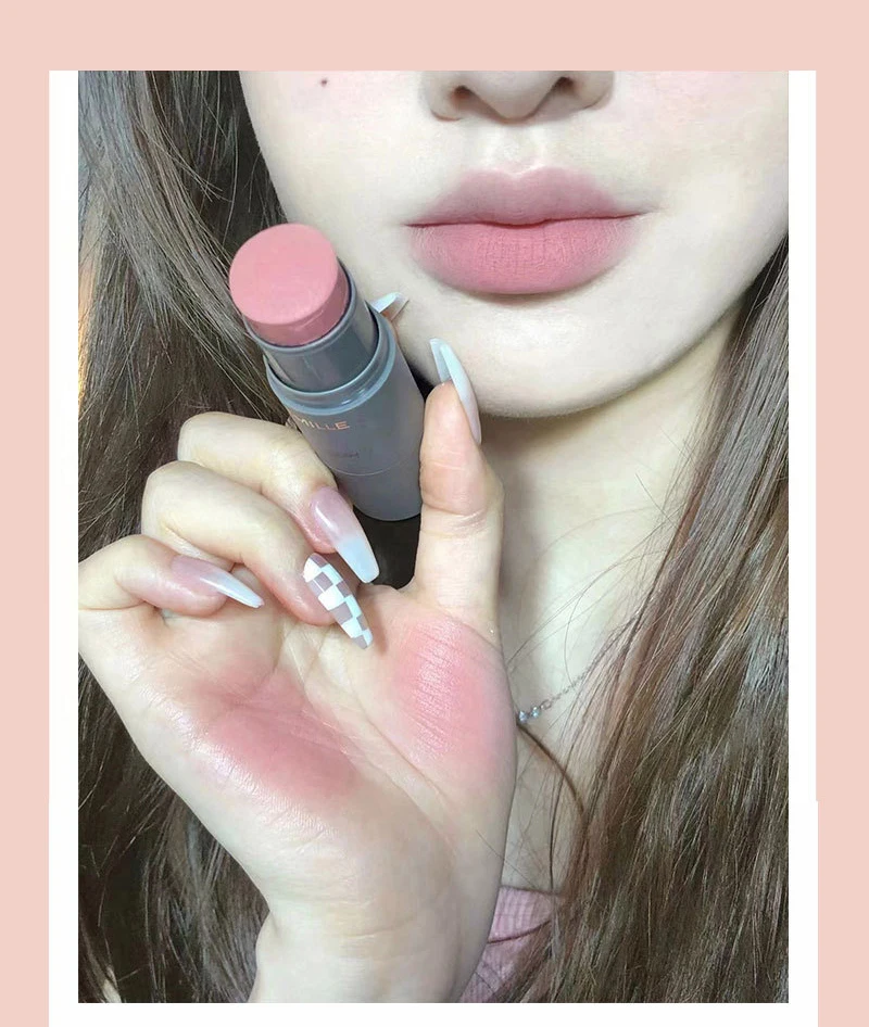 Description Picture 3 of itemDouble-ended Blush Stick Waterproof Brightening Face Contouring Shadow Blusher Long-lasting Tint Cheek Korean Makeup Cosmetics