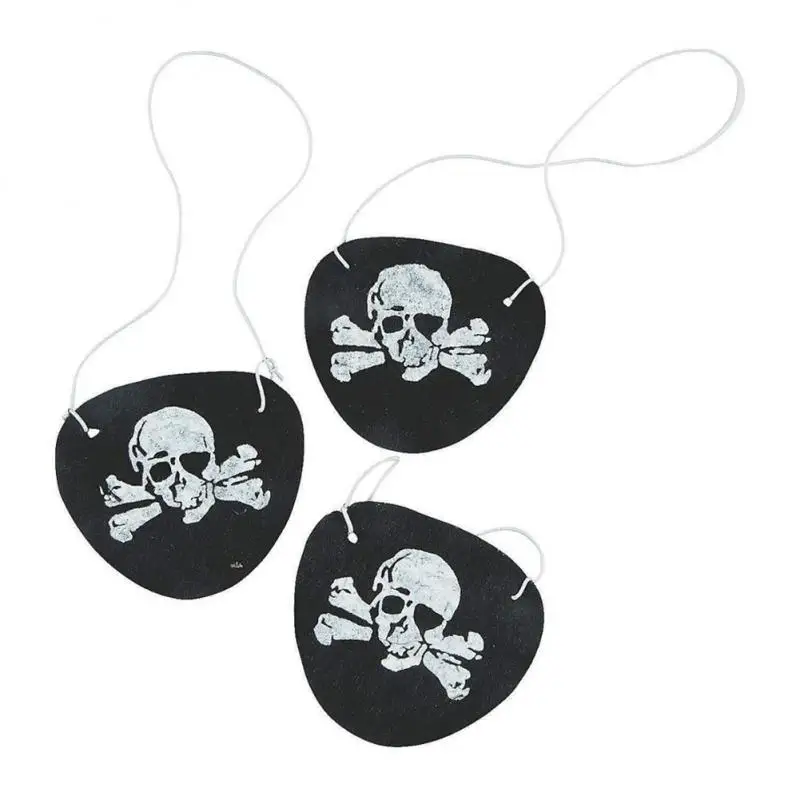 Felt Pirate Eye Patches Halloween Pirate For Kids Theme Party One Eye Skeleton Captain Eyepatch Halloween Party Skull Eye Masks