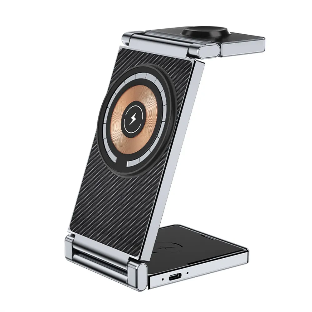 Newest 3 IN 1 Magnetic Wireless Charger Station For iPhone 14 13 12 Pro Max Fast Charging Dock For Airpods Pro Apple Watch 8 7 6