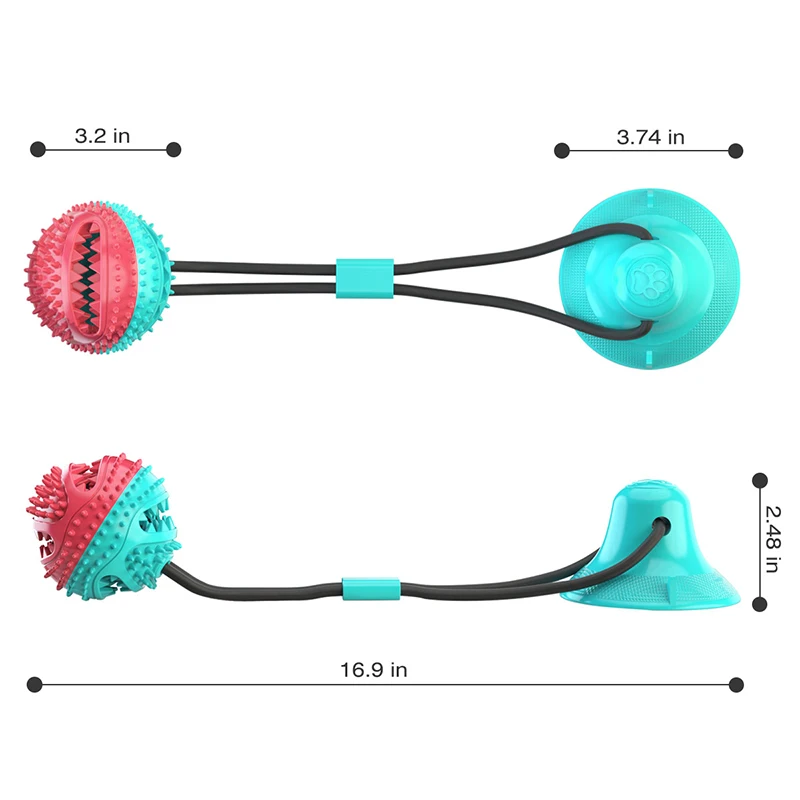 Dog Toys Silicon Suction Cup Tug Interactive Dog Ball Toys Slow Feeder Pet Chew Bite Tooth Cleaning Toothbrush Pet Food Toys