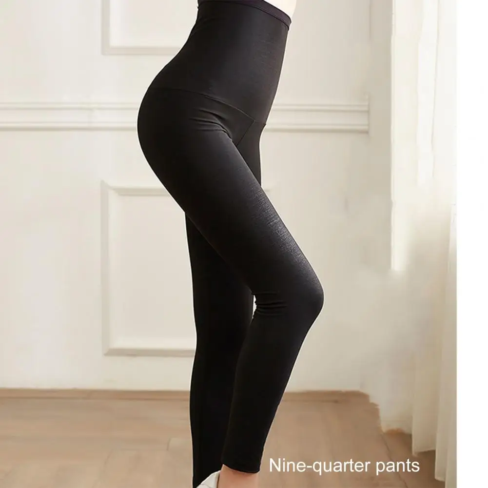 Description Picture 2 of itemBody Shaper Pants Women Shorts Solid Color Fat Burning High Waist Waist Trainer Sauna Pants Skinny Knee-length Shorts for Sports