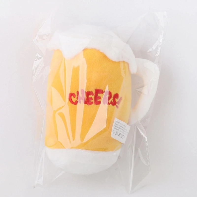 Description Picture 6 of itemStuffed Plush Beer Bottle / Mug Dog Puppy Chew Toy Soft Dog Squeaky Plush Toys Cute Dog Gifts for Dogs Birthday