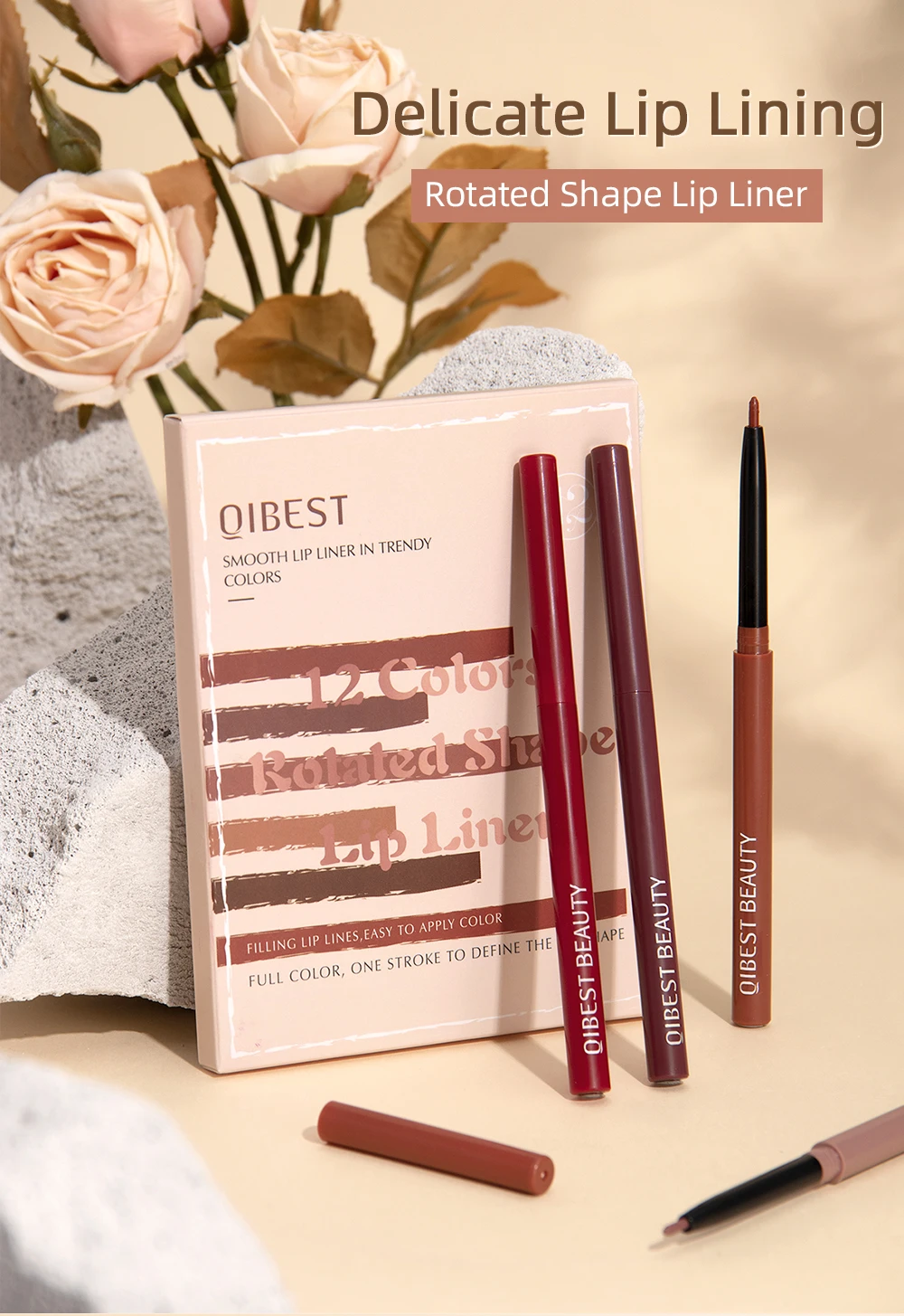 Description Picture 2 of item12pcs/set Lip Liner Pencil Waterproof Long Lasting Lipstick Matte Nude Contour Lipliner Pencil Lipstick Pen Lip Tint Cosmetics