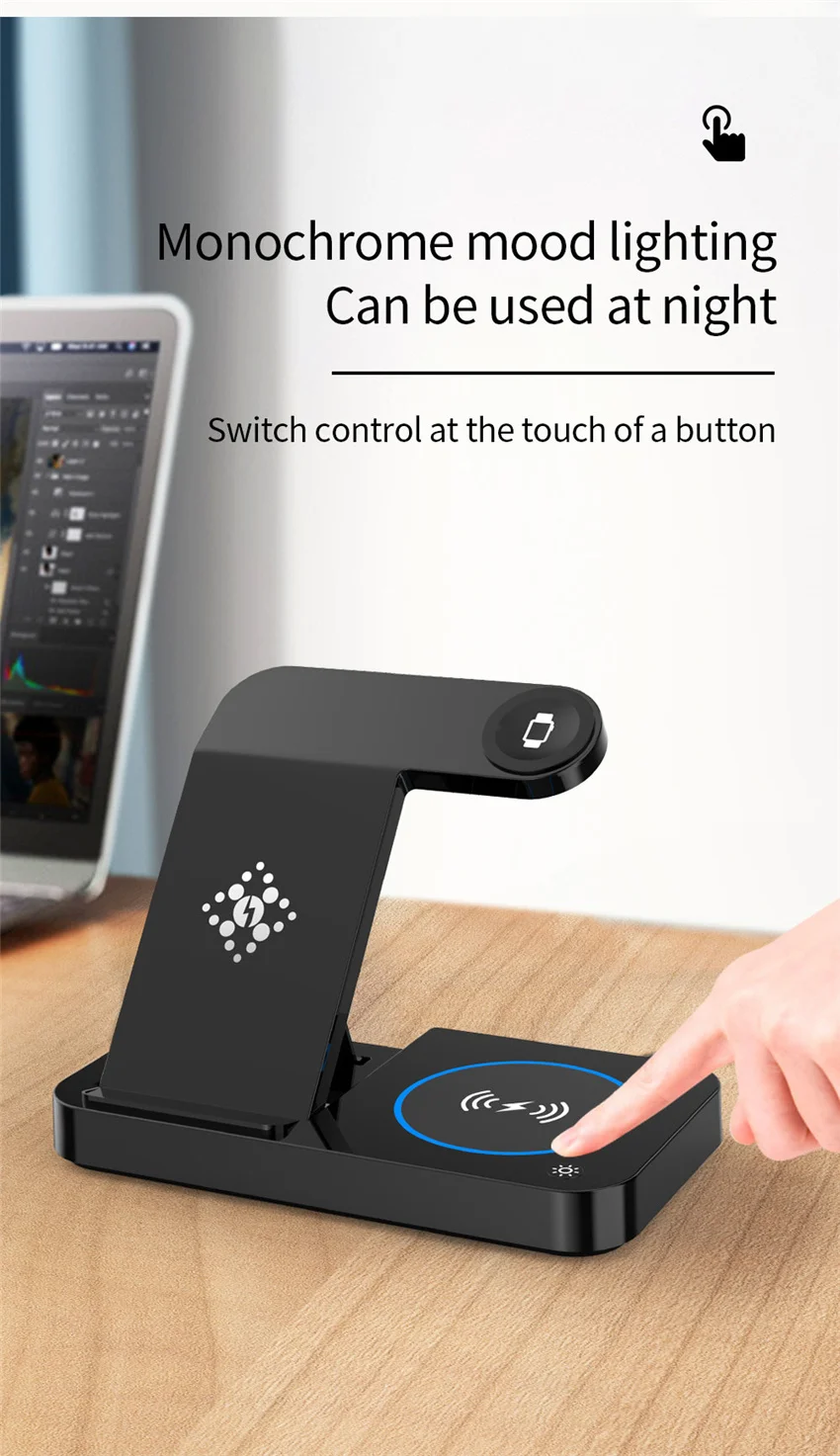 Description Picture 5 of item4 in 1 Wireless Charger Stand For IPhone 14 13 12 11 X 8 Apple Samsung Watch Airpods Pro IWatch 8 7 Fast Charging Dock Station