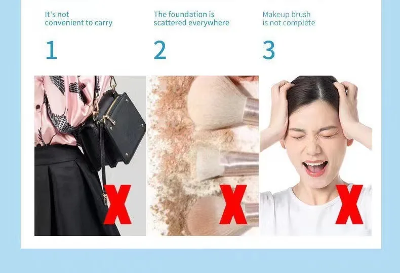 Description Picture 2 of item2023 Professional Mini akeup Brushes Set Mirror Box Blush Lip Eye Shadow Brush Cosmetic Brushes Kit Portable Travel Beauty Tool
