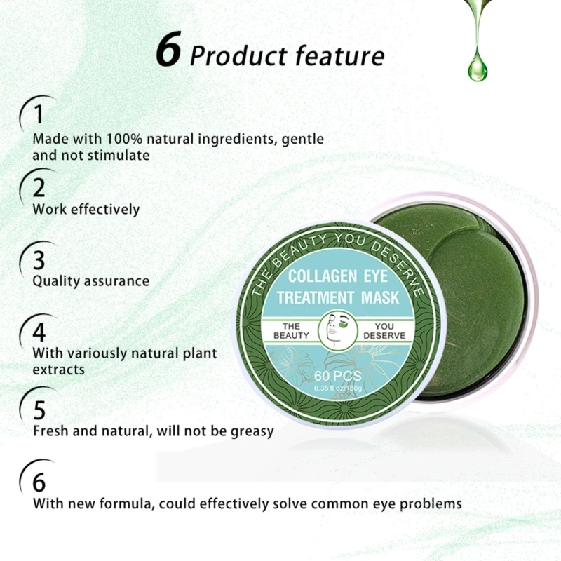 Description Picture 4 of itemSeaweed Under Eye Patches, Firming Eye Mask, 30Pairs Collagen Eye for Wrinkles Drop Shipping