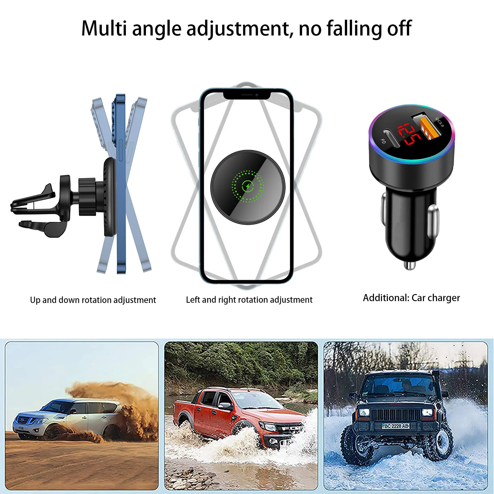 Description Picture 3 of item20W Magnetic Wireless Car Charger for iPhone 14 13 12 Pro Max Mini Auto Alignment Air Vent Phone Fast Charging Mount Holder