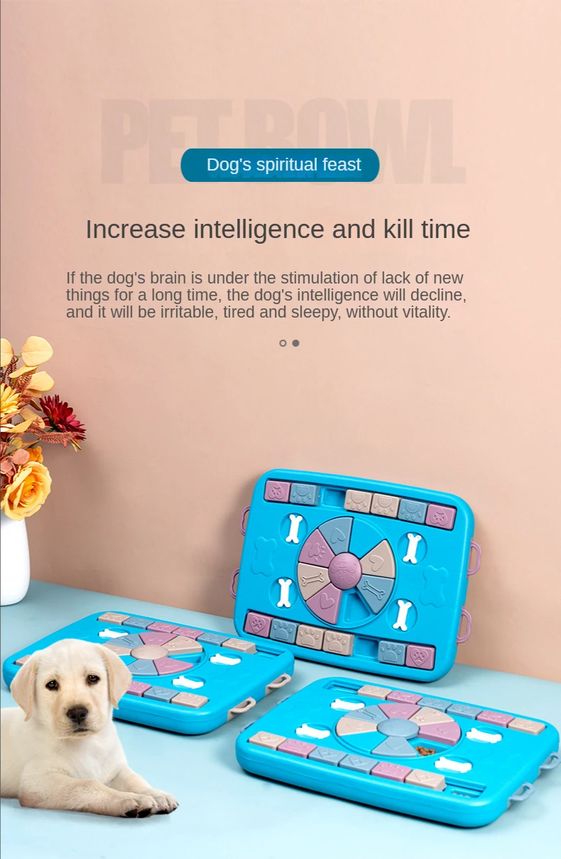 Description Picture 3 of itemNew Dog Puzzle Toys Pet Supplies Toys Slow Food Tray Dog Bowl Chew Toys Dog Slow Food Feeding Educational Training Game Toys