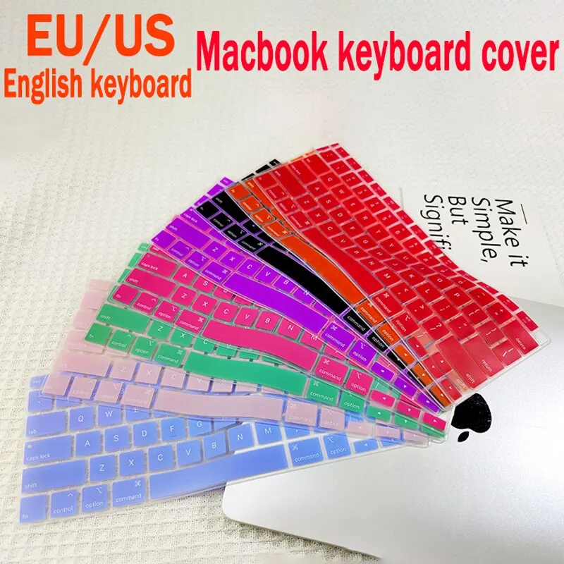 EU US Enter Keyboard Cover For Macbook Air 13 Pro 13 Pro 14 Air 13.6 M2 Silicone Color Waterproof Keyboard Protective Film Case