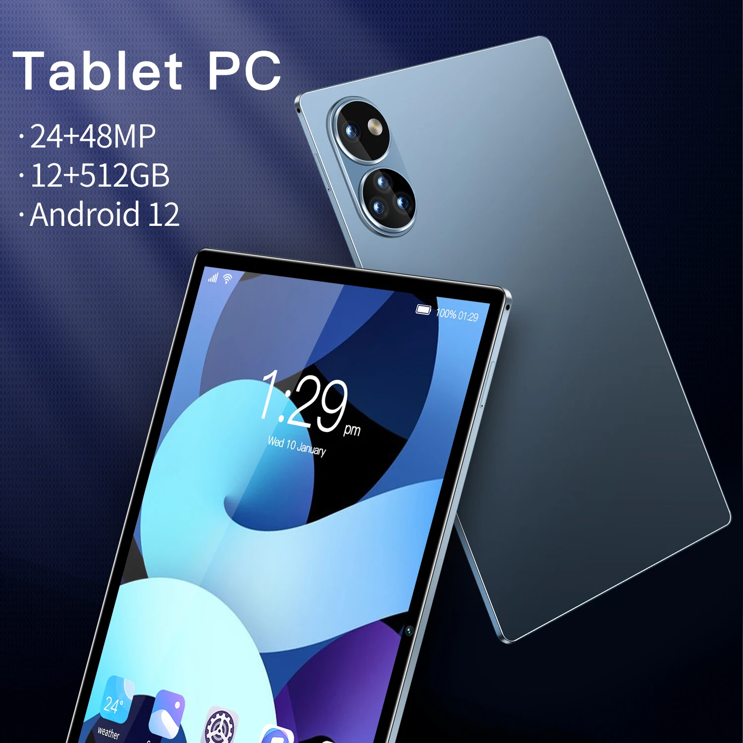 Description Picture 2 of itemWorld Premiere 2023 P10 Pad 10.1 Inch Tablet Pc Deca Core 12GB RAM 512GB ROM High Speed Tablets Android 12.0 Google 4G LTE Phone