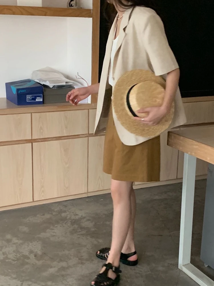 Description Picture 5 of itemSummer 2022 New Korean Casual Shorts Straight High Waist Loose Wide Leg Pants pants women  woman pants