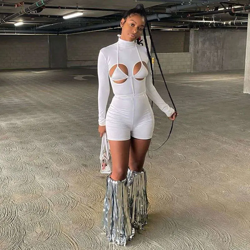 Description Picture 3 of itemCINESSD Fashion Street Solid Color Sports Women Two-piece Sets 2024 Spring Long Sleeve Hollow Out One-piece Pants Vest WS285