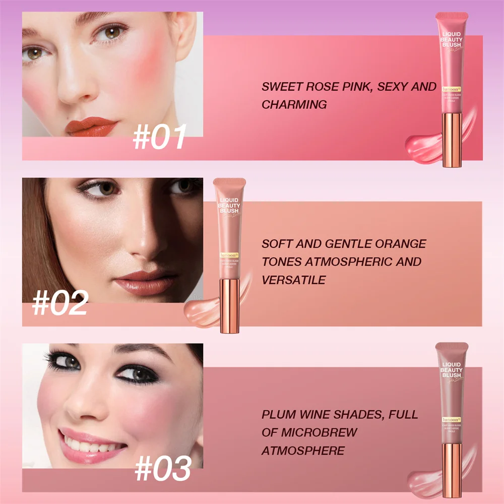 Description Picture 3 of itemVelvet Matte Liquid Blusher Natural Durable Tint Peach Face Rouge Cream Cheek Blush Stick Delicate Smooth Lasting Colored Makeup