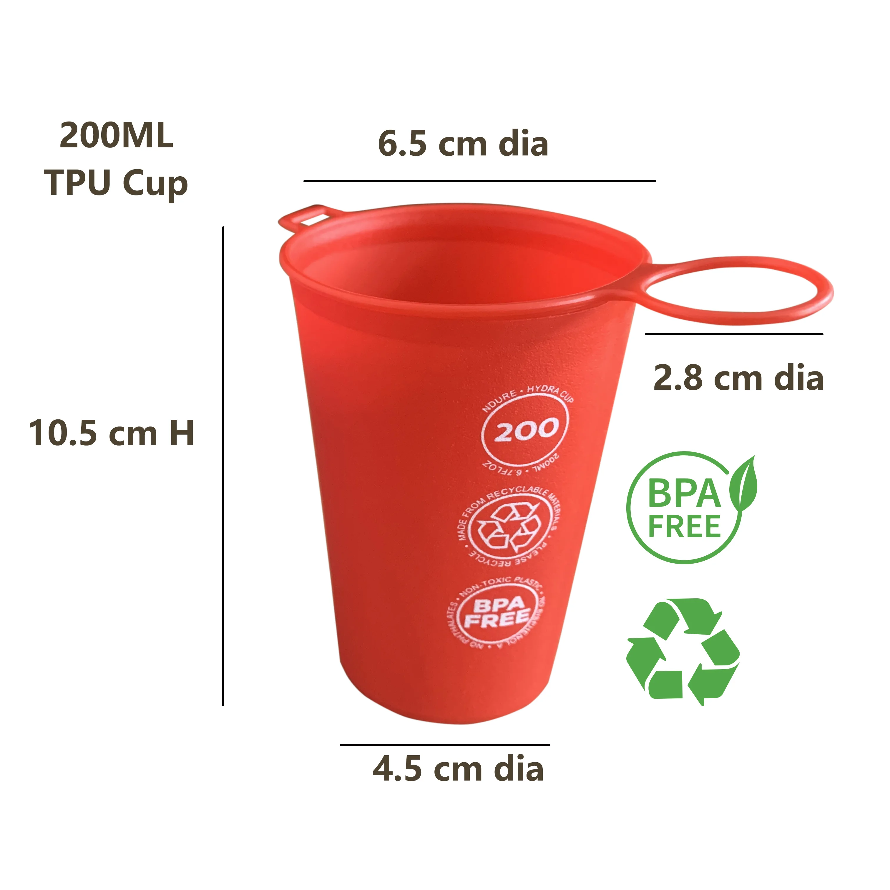Description Picture 3 of itemRunning Collapsible TPU Cup 200ml Food Safety BPA-Free Foldable Water Cup for Hiking, Camping, Events