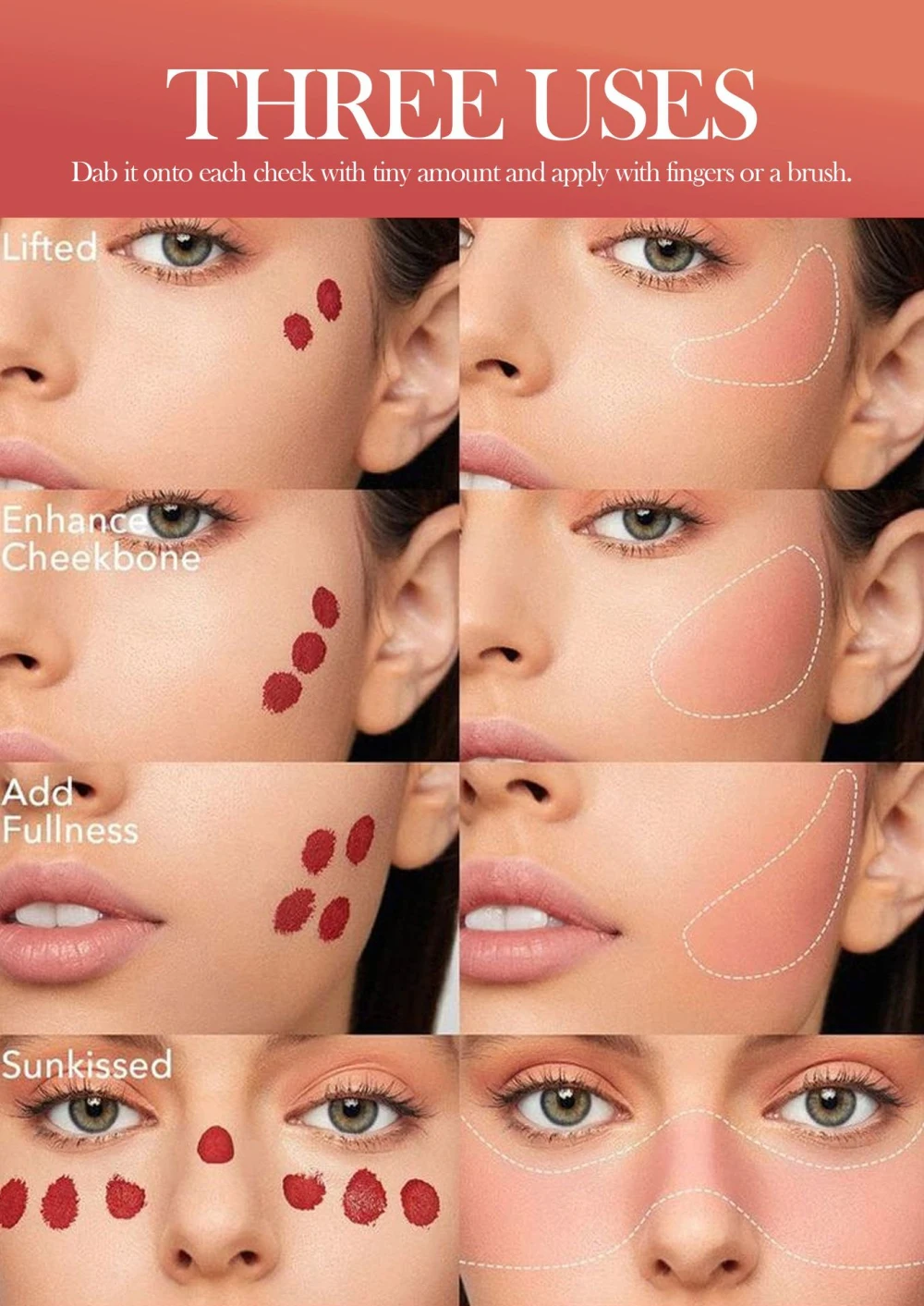 Cheek Rouge Soft Mist 1pcs Cosmetics Air Cushion Blush Face Contour Blush 6 Color Female Makeup Liquid Blush Face Blusher