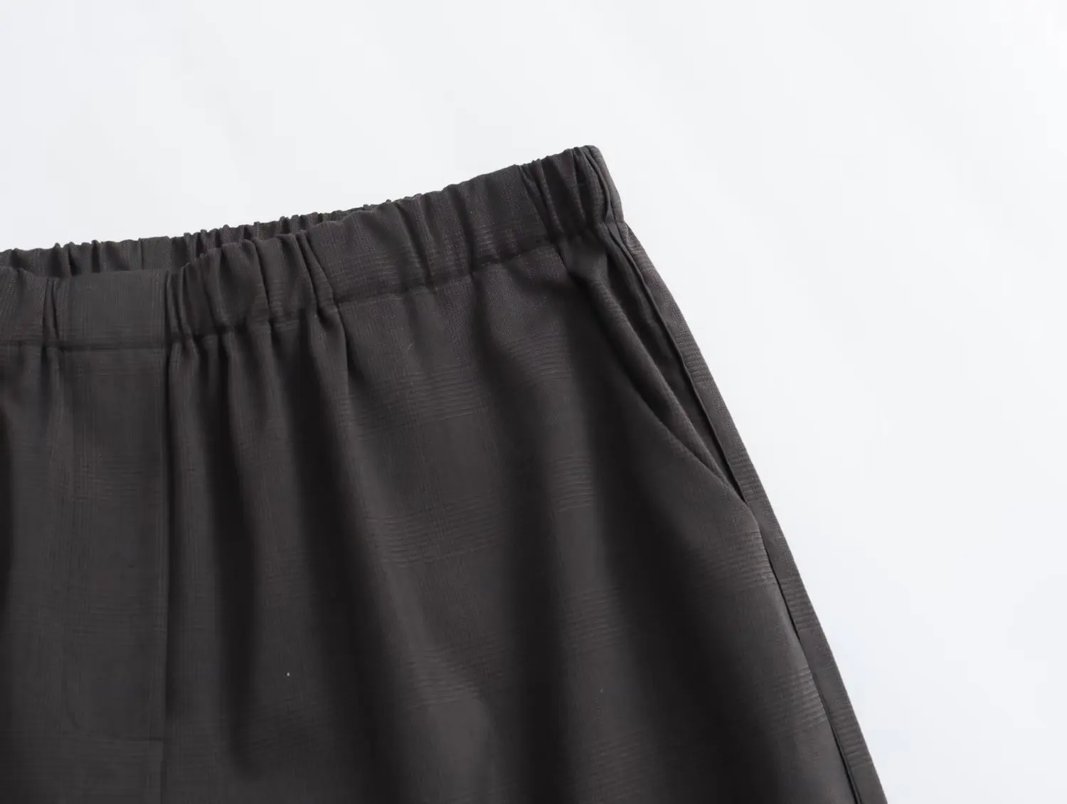 Description Picture 5 of itemTRAF Plaid Wide Leg Pants for Women Contrast Mid Rise Baggy Pants Woman Pleated Casual Trousers Womens Streetwear Women's Pants