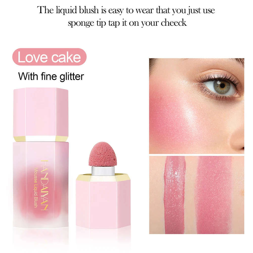 Description Picture 5 of itemLiquid Blush Stick Long Lasting Face Nourishing Blush With Sponge Natural-Looking Weightless for Multipurpose Eyeshadow Lip