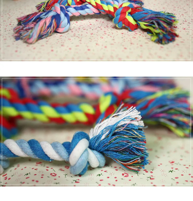 Description Picture 4 of itemDog Toys Knot Rope Chew for Small Medium Large Dogs Durable Braided Pets Interactive Funny Teeth Cleaning Supplies 1pc