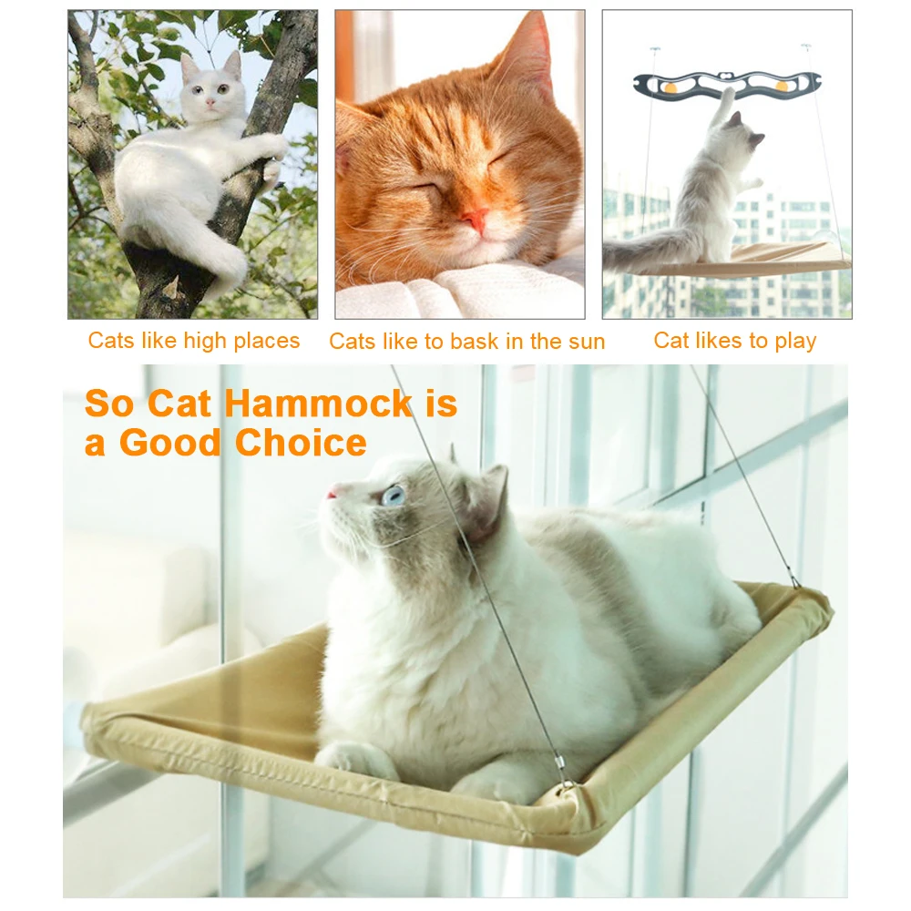 Description Picture 4 of itemWith Mat Shelf Seat Bed For Cats Pet Hammock Bed Bearing 17.5KG Cat Nest Comfortable and Durable Cat Hanging Beds Window Hammock