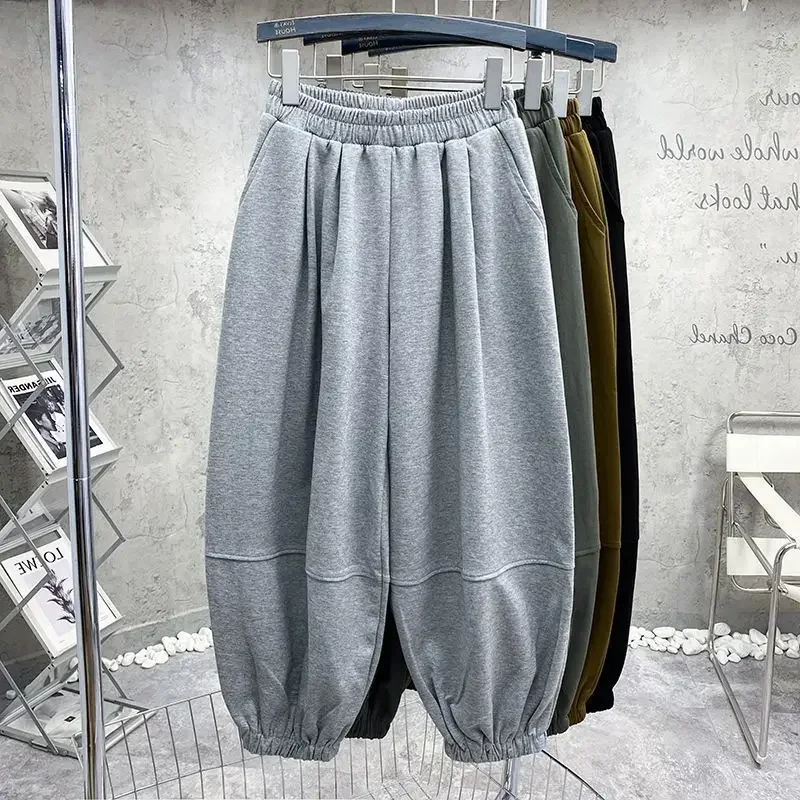 Deeptown Vintage Oversized Black Harem Pants Women Grey Sweatpants Harajuku Streetwear Fashion Trousers Casual Loose Fall Winter
