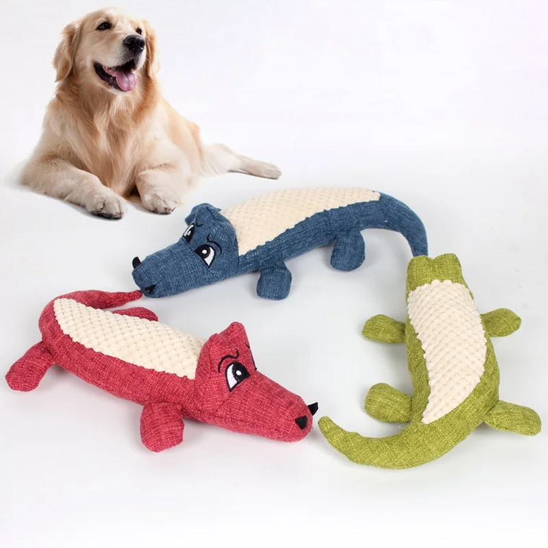 Description Picture 2 of itemDog Toys for Small Large Dogs Crocodile Plush Puppy Cat Toy Dog Chew Toy Cleaning Teeth Pet Toys Training Dog Accessories