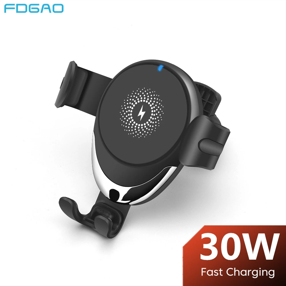 30W Wireless Car Charger For iPhone 15 14 13 12 11 XS X XR 8 Samsung S23 S22 Gravity Air Vent Mount Fast Charging Phone Holder