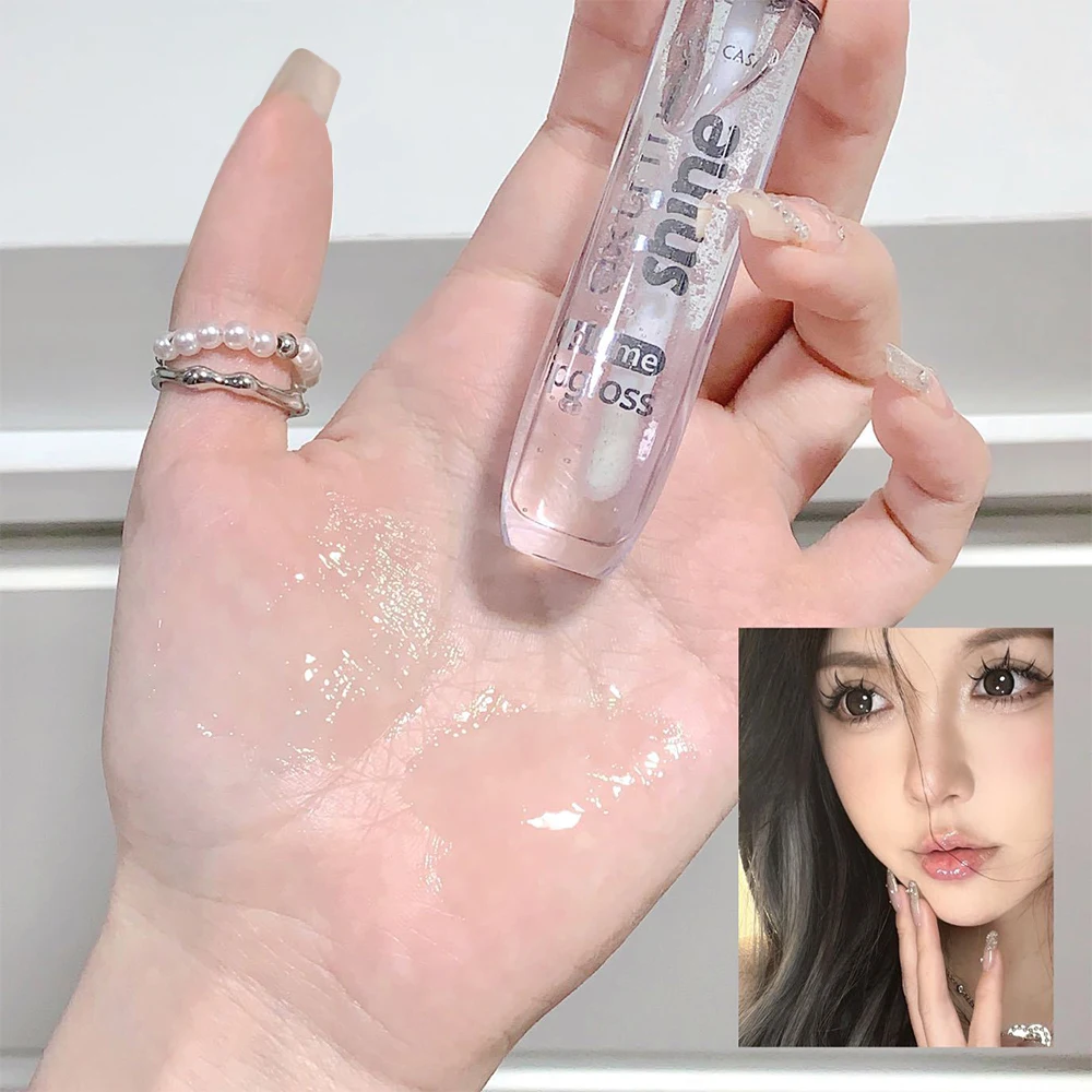 Description Picture 4 of itemShiny Lip Gloss Mirror Water Glossy Lip Glaze Lasting Liquid Lipstick Clear Glitter Primer Aqua Glowing Lip Oil Cosmetics